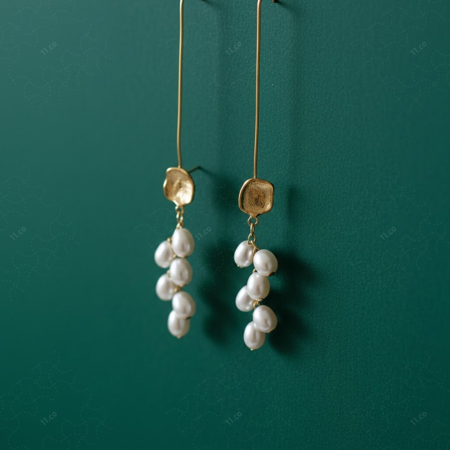 Gold Plated Pearl Drop Earrings