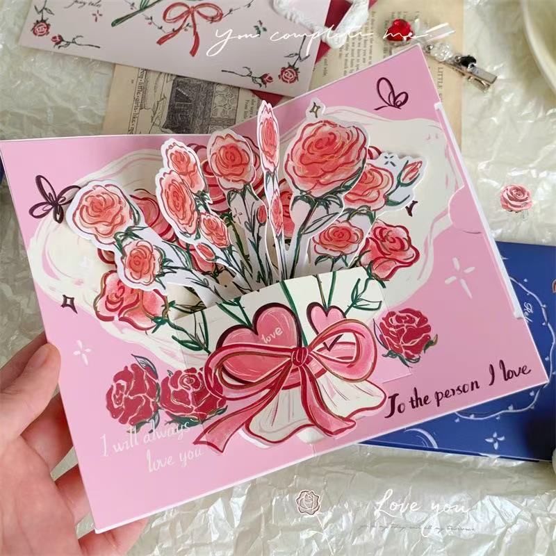 3D Rose Greeting Card