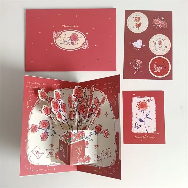 3D Rose Greeting Card