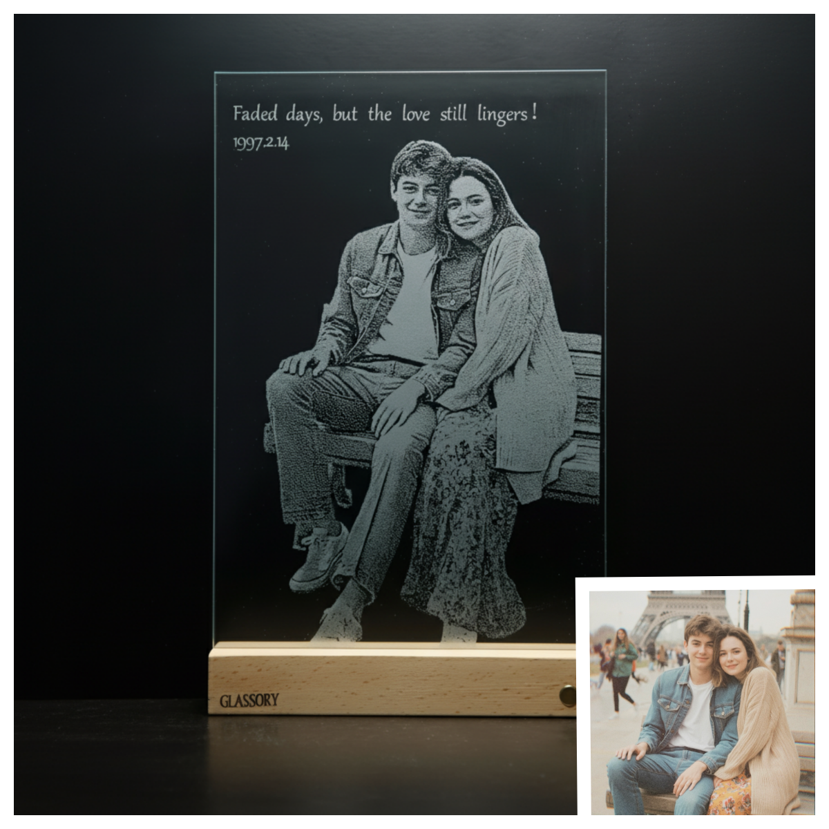 Glass Gift for Anniversary (Gift Box not included)