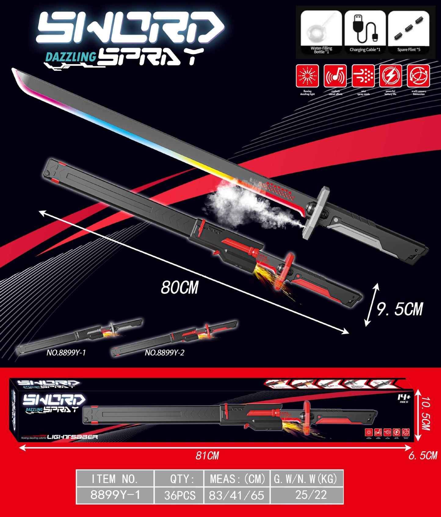 3-in-1 Light & Spark Sword