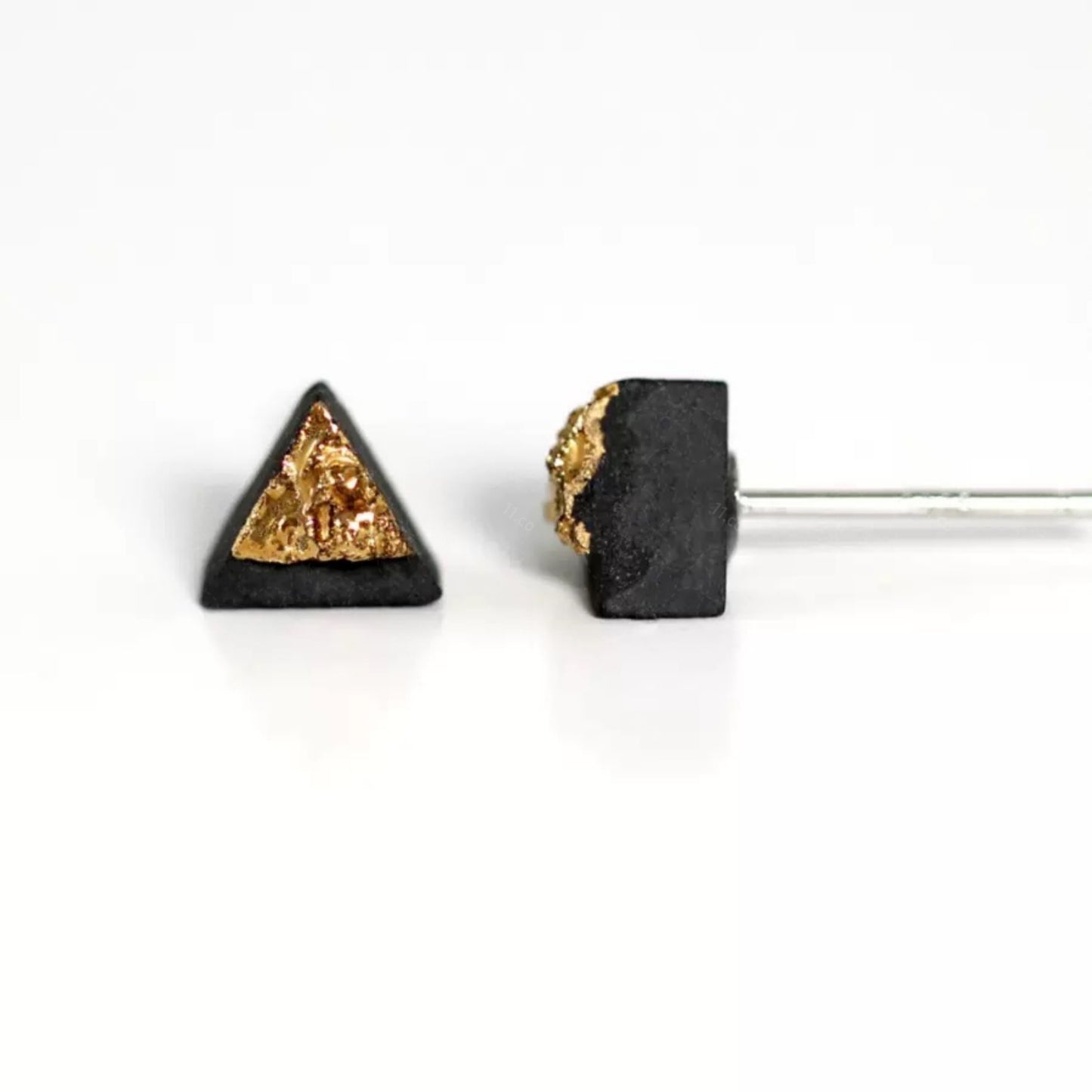 Black Gold Stud Earings
