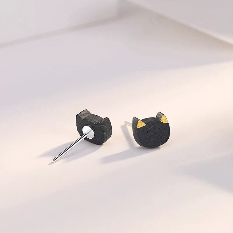 Black Gold Stud Earings