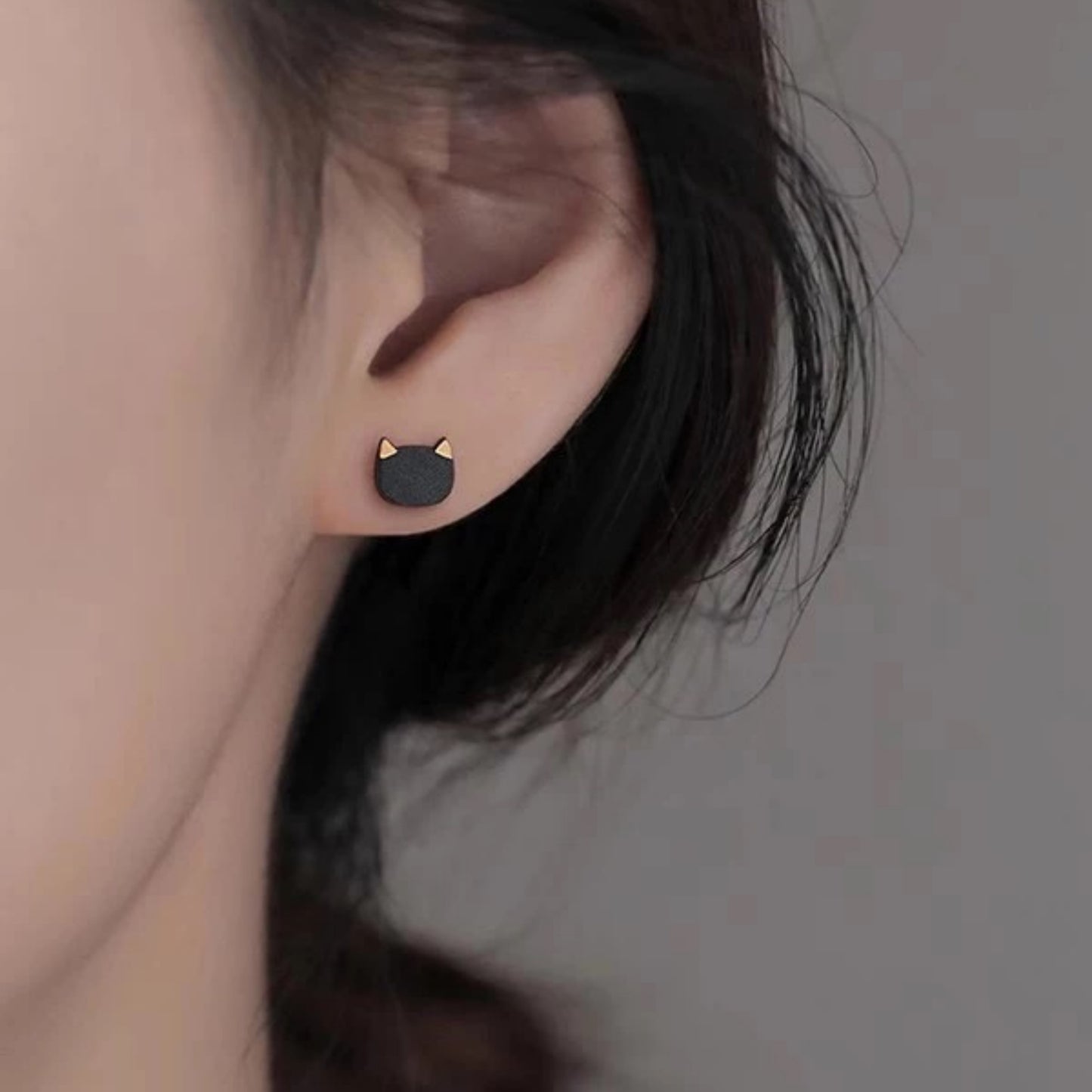 Black Gold Stud Earings