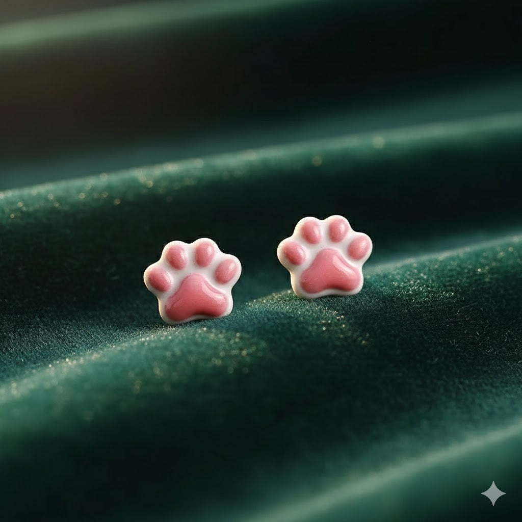 Cat Paw Stud Earings