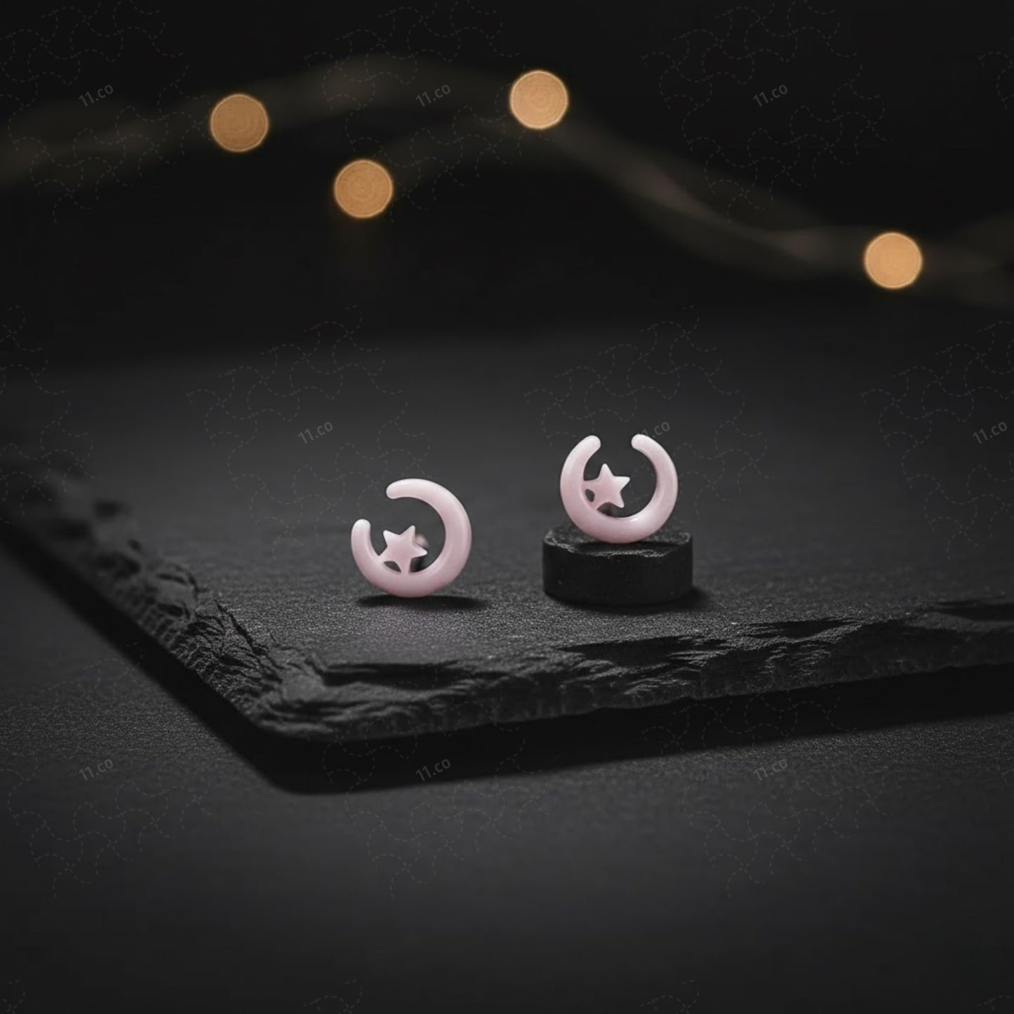 Moon & Star Stud Earrings