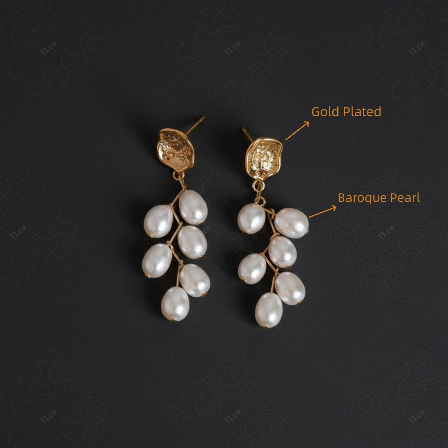 Gold Plated Pearl Drop Earrings