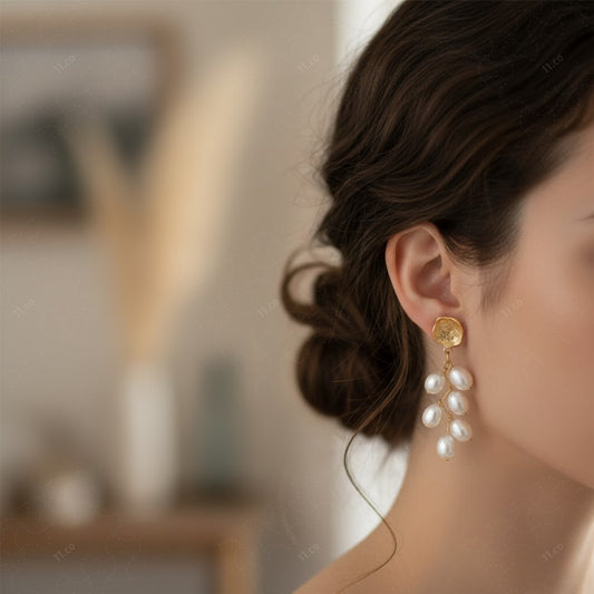 Gold Plated Pearl Drop Earrings