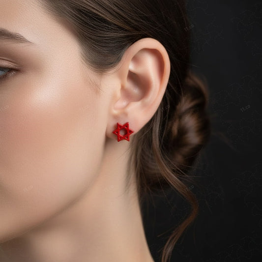 Hexagram stud earrings