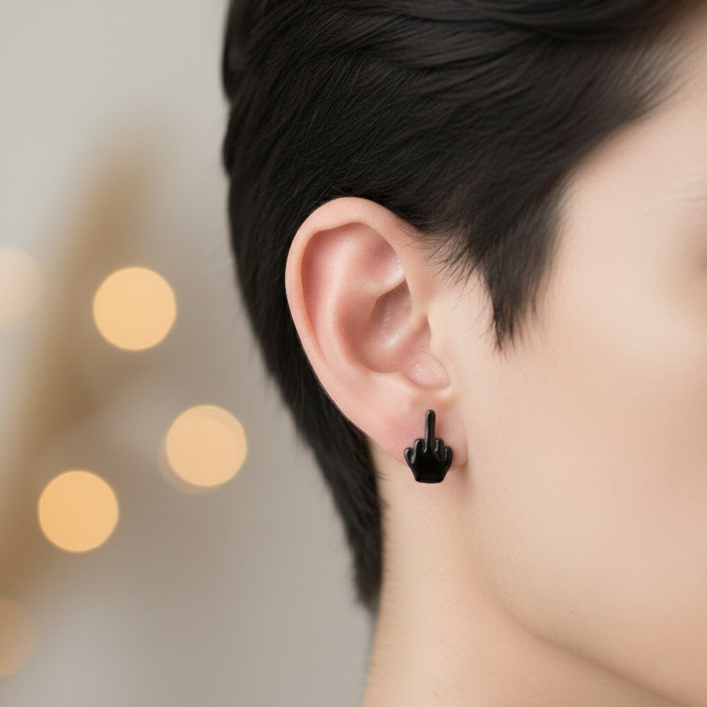 Middle Finger Stud Earings