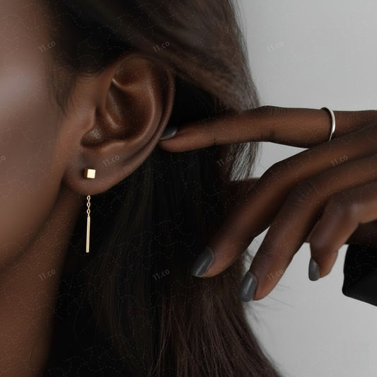 Cube Threader Earrings