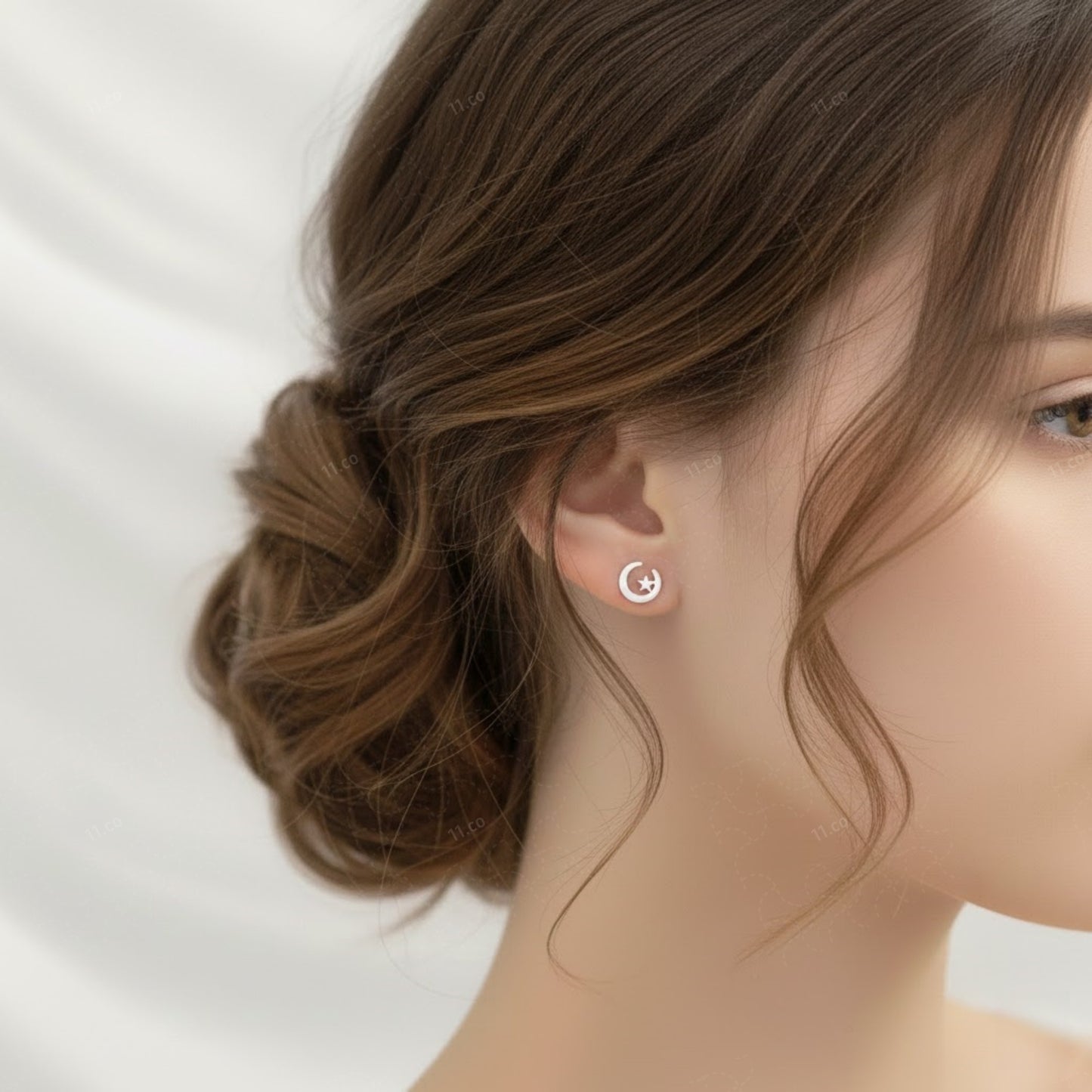 Moon & Star Stud Earrings