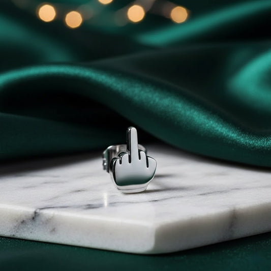 Middle Finger Stud Earings