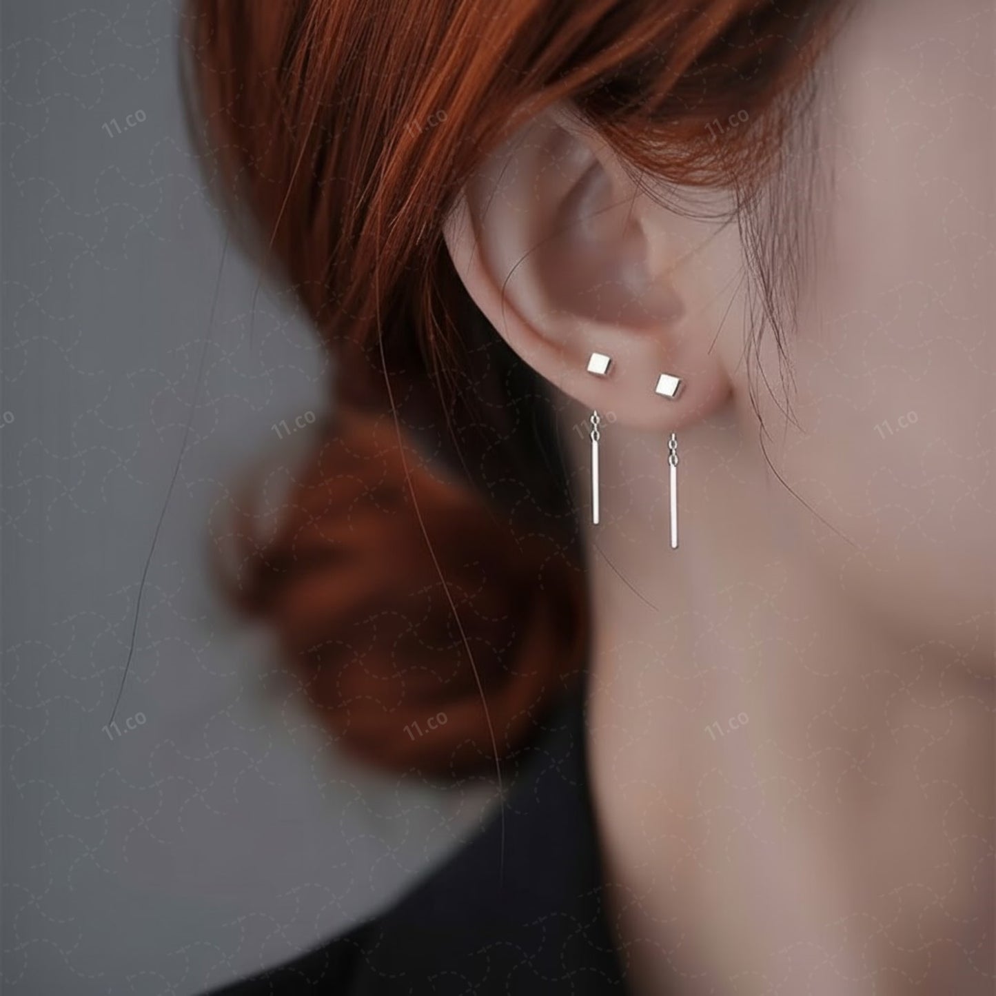 Cube Threader Earrings