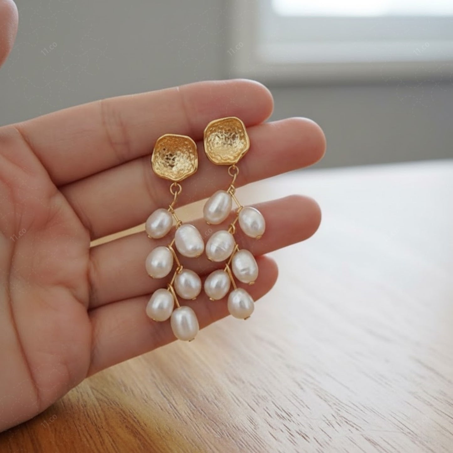 Gold Plated Pearl Drop Earrings